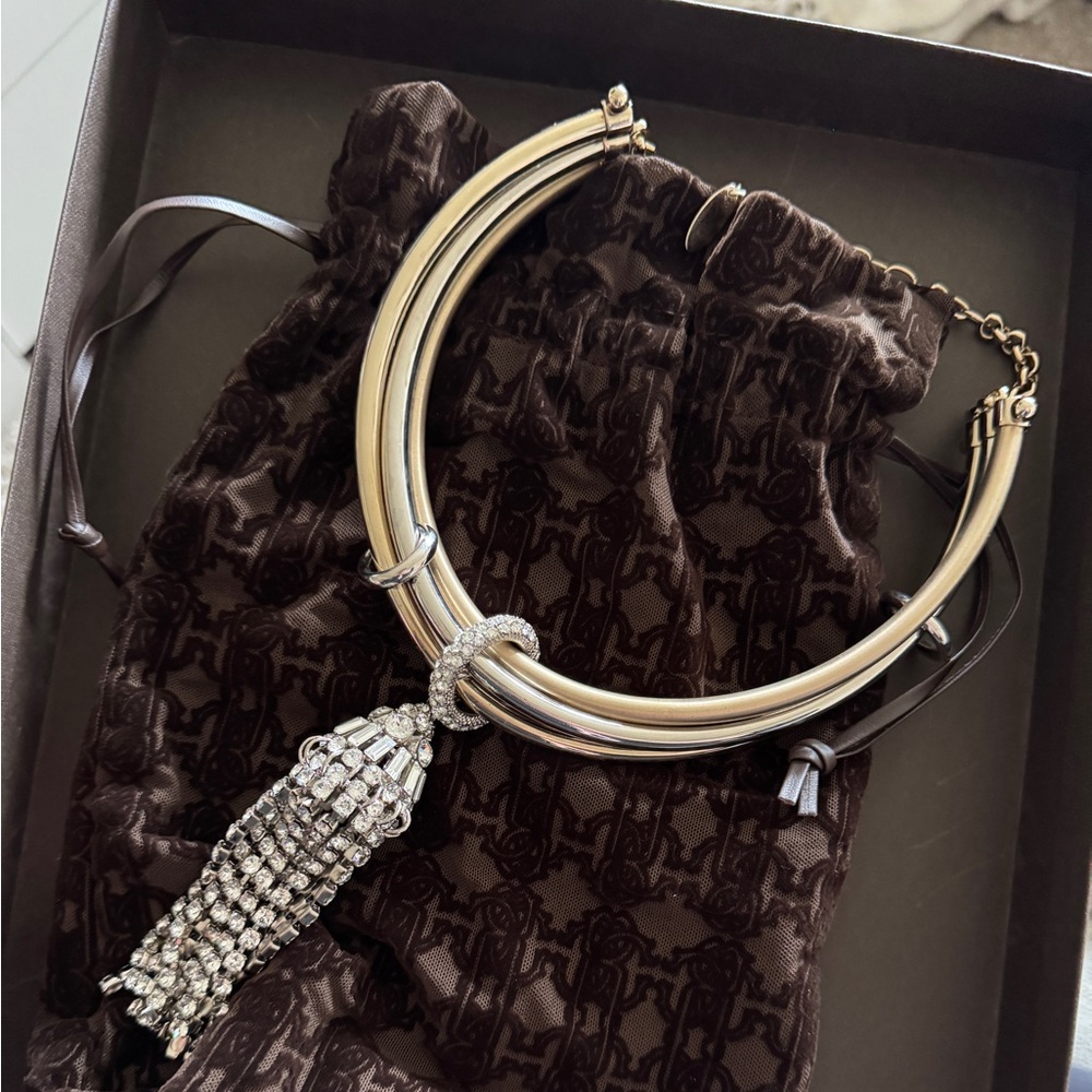 Roberto Cavalli Gold and Silver Necklace with Crystal Tassel- send an offer ❤️🥰✨